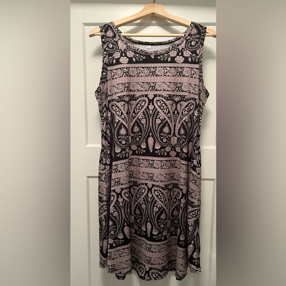 Women’s summer dress with pockets Boho Floral Black - Picture 5 of 5